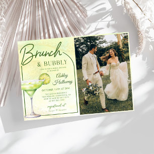 Cocktails Brunch & Bubbly Bridal Shower Photo Invitation