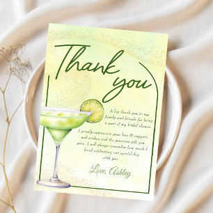 Cocktails Brunch & Bubbly Bridal Shower Thank You Card