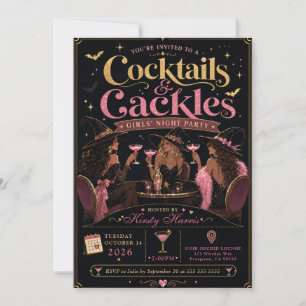 Cocktails & Cackles Girls’ Halloween Night Invitation