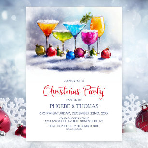 Cocktails Christmas Party Invitation