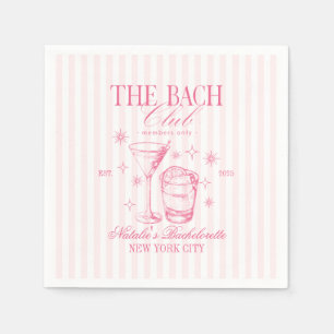 Cocktails Club Bachelorette Party Pink Napkin