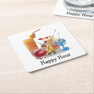 Cocktails Collection for Bar Square Paper Coaster