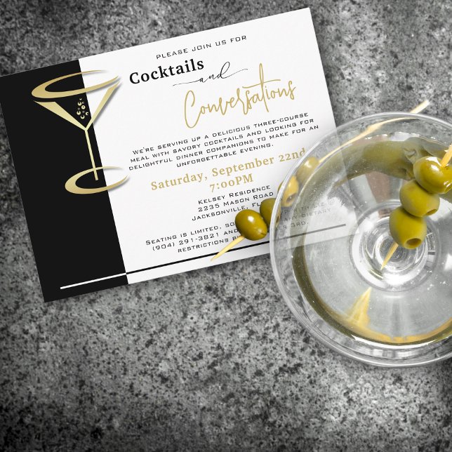 Cocktails & Conversations Dinner Party Invite (Creator Uploaded)