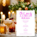 Cocktails Doodle Sketch Modern CUSTOM Drink Menu<br><div class="desc">Use these fun whimsical menu cards for your wedding, engagement party, bridal shower or other event. Hand drawn by me for you. Fully editable, add your own text or background colour. Click "personalise" to edit the text and "edit design" to change fonts, colours and add text. Change the paper type...</div>