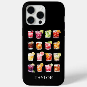 Cocktails Galore Monogrammed  iPhone 15 Pro Max Case