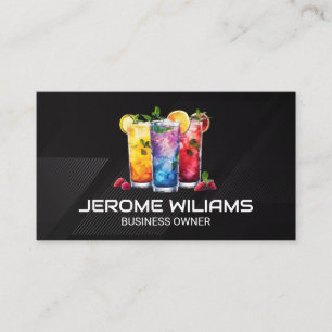 Cocktails   Geometric Modern Stripe Line Business Card