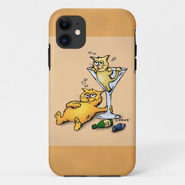 Cocktails & Kittens Gold Cartoon iPhone 5 Case (Back)