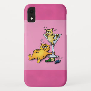 Cocktails & KIttens Pink Cartoon Case-Mate iPhone Case