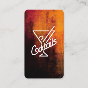 Cocktails Martini Orange Black Texture Business Card