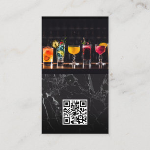 Cocktails on the Bar Top   QR Code Business Card