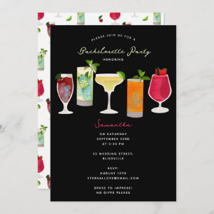 Cocktails Party Drinks  Bachelorette Party Invitation