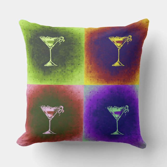 Cocktails Pop Art Cushion (Front)