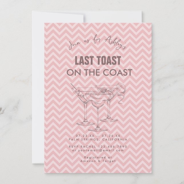Cocktails Retro Bachelorette Weekend Invitation (Front)