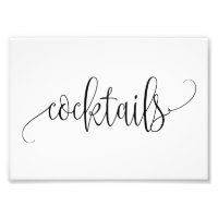 Cocktails Sign Choose Your Size Lovely Calligraphy