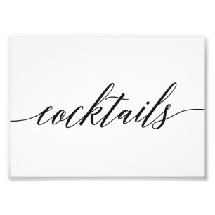Cocktails Sign Choose Your Size Modern Script