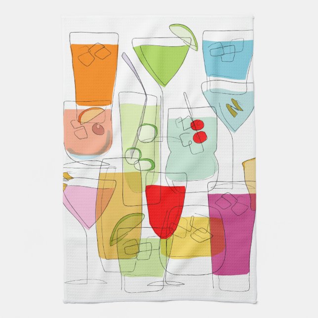 Cocktails tea towel (Vertical)