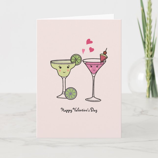 Cocktails Valentine's Card - For Lovers & Friends (Front)