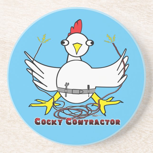 Cocky Contractor Coaster (Front)