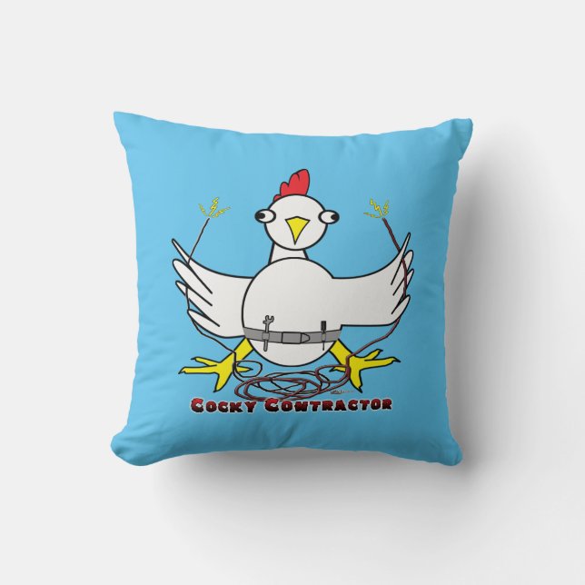 Cocky Contractor Cushion (Front)