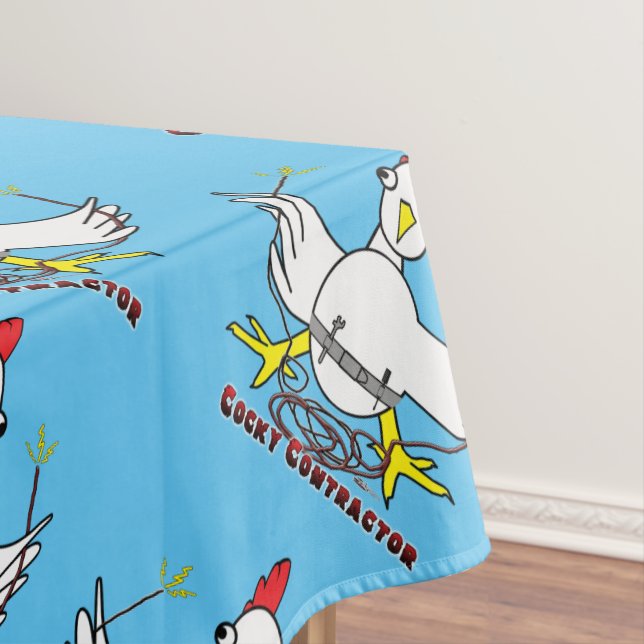 Cocky Contractor Tablecloth (In Situ)