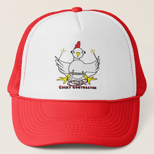 Cocky Contractor Trucker Hat (Front)