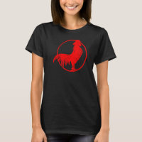 Cocky Red Rooster Zodiak Chicken Silhouette