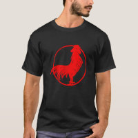 Cocky Red Rooster Zodiak Chicken Silhouette