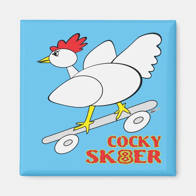 Cocky Skater Magnet (Front)