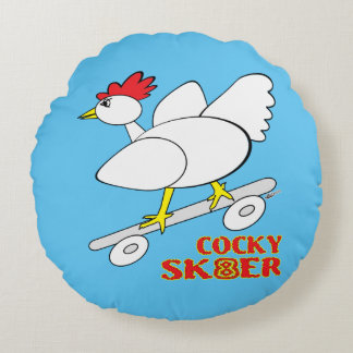 Cocky Skater Round Cushion