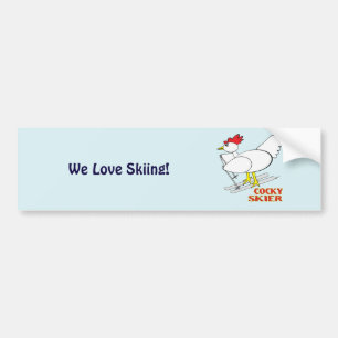 Cocky Skier Bumper Sticker