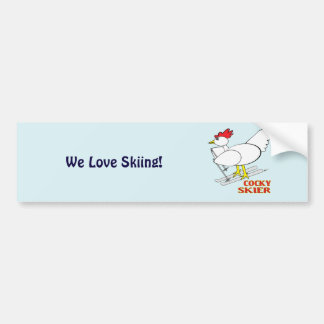 Cocky Skier Bumper Sticker