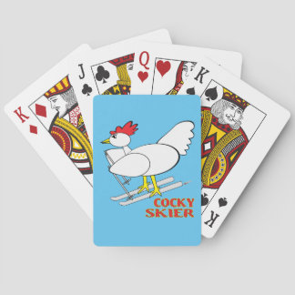 Cocky Skier Playing Cards