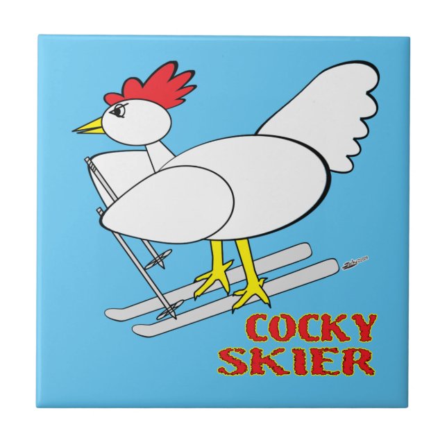 Cocky Skier Tile (Front)