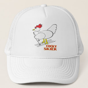 Cocky Skier Trucker Hat