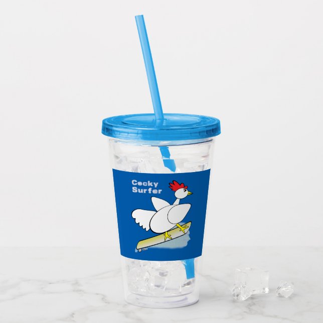 Cocky Surfer Acrylic Tumbler (Front Ice)