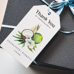 Cocnut lime Thank You Wedding Favour Bag Gift Tags