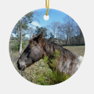 Coco and Cream Coloured Horse Ceramic Tree Decoration