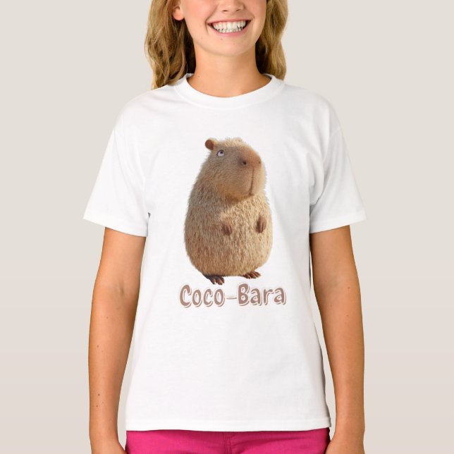 Coco-Bara Vibes. Capybara Core: Coconut Couture  T-Shirt (Front)