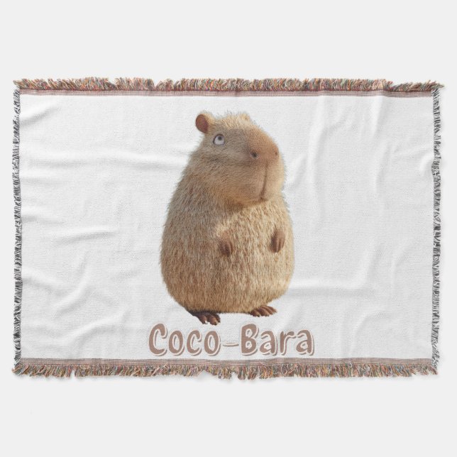 Coco-Bara Vibes. Capybara Core: Coconut Couture  Throw Blanket (Front)