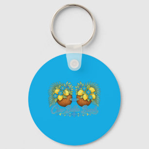 Coco Bra Italian Lemons Mediterranean Beach Key Ring