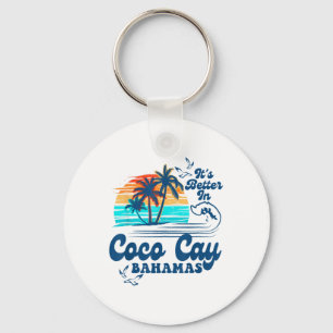 Coco Cay Bahamas Beach Summer Vacation Vintage 80s Key Ring