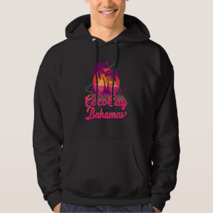Coco Cay Bahamas Palm Trees Retro Beach 80s Summer Hoodie