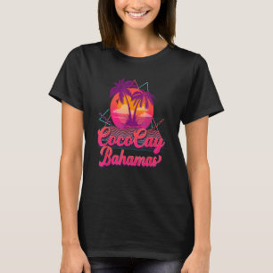 Coco Cay Bahamas Palm Trees Retro Beach 80s Summer T-Shirt