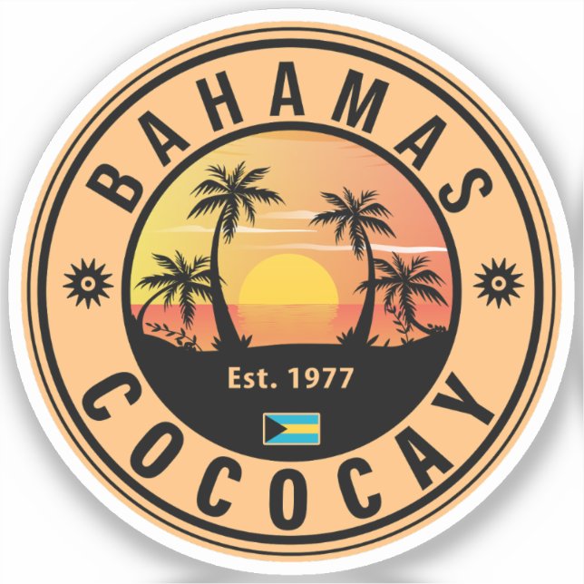 Coco Cay Bahamas Retro Sunset Souvenirs 60s (Front)