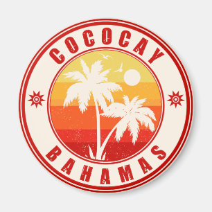 Coco Cay Bahamas Retro Sunset Souvenirs 60s Magnet