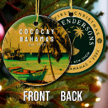Coco Cay Island Bahamas Vintage Souvenirs 80s Ceramic Tree Decoration<br><div class="desc">Coco Cay Bahamas Tropical Retro Sunset design. Indulge in the nostalgia of CocoCay with our vintage souvenir, designed specifically for seaside vacationers. Reminiscent of a bygone era, this design encapsulates the tranquillity and beauty of the cove, serving as a delightful reminder of your beachside getaway. This retro design makes a...</div>