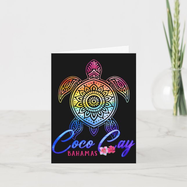 Coco cay tie dye sea turtle  card (Front)