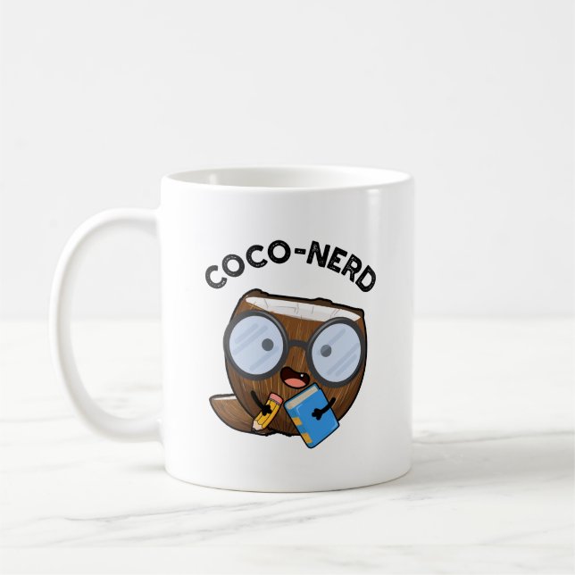 Coco-nerd Funny Fruit Coconut Pun  Coffee Mug (Left)