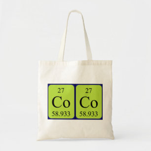 Coco periodic table name tote bag