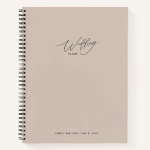 Coco Pink Wedding Plans Notebook